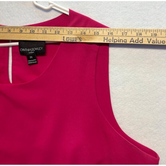 Cynthia Rowley Woman Sleeveless Die Cut Design Top Red Pink Size 2X - Picture 7 of 8